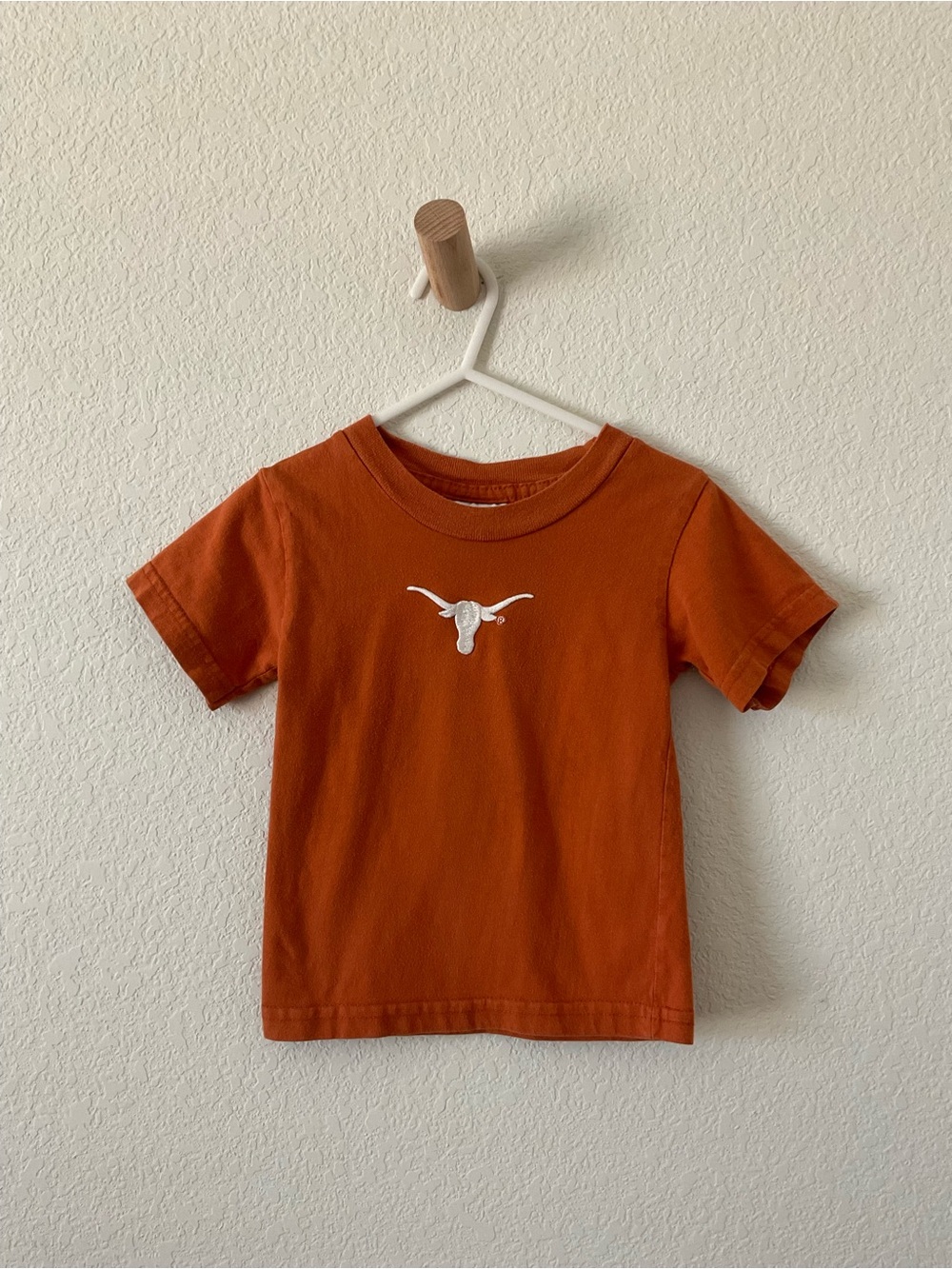 Kids toddler baby Short Sleeve Burnt Orange Tee with Longhorn Logo